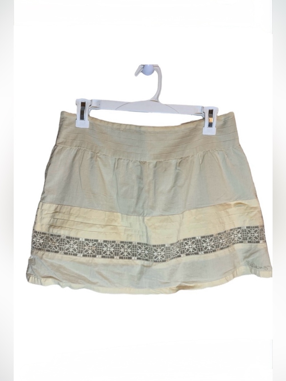 Billabong Skirt 3 Cream Lined Zipper geometric boho a line bohemian beach vacay